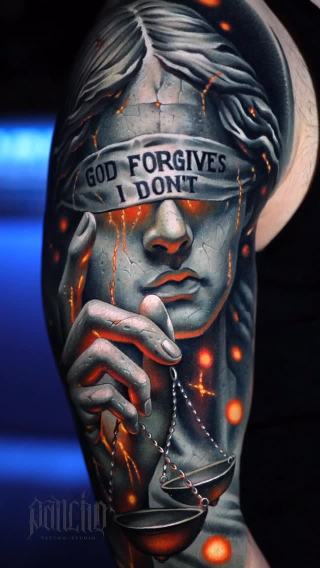 “God forgives, I don’t” — upper arm