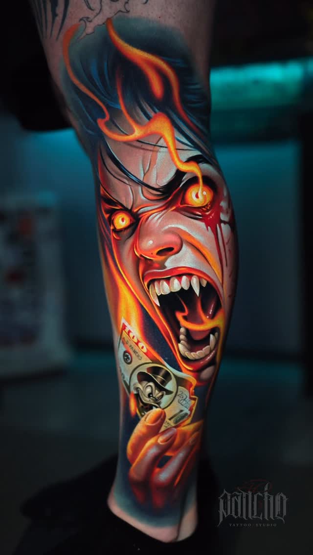 Vampire girl — flame realism